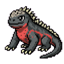 Iguana marina en pixel art