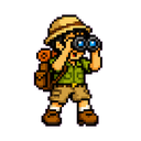 Observación de fauna en pixel art
