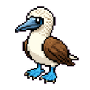 Piquero de patas azules en pixel art