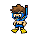 Snorkel en pixel art